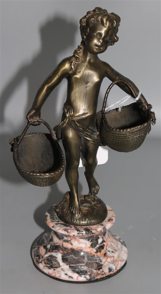 A bronze figure - girl and baskets 26cm